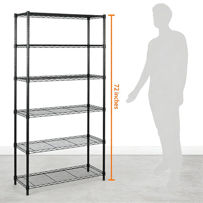 5-Tier Steel Rack, Adjustable & Heavy Duty