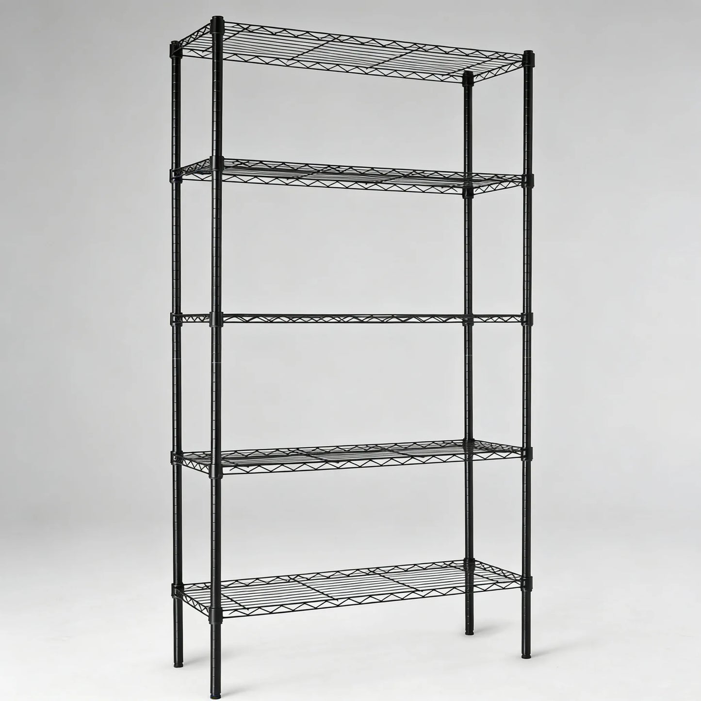 5-Tier Steel Rack, Adjustable & Heavy Duty