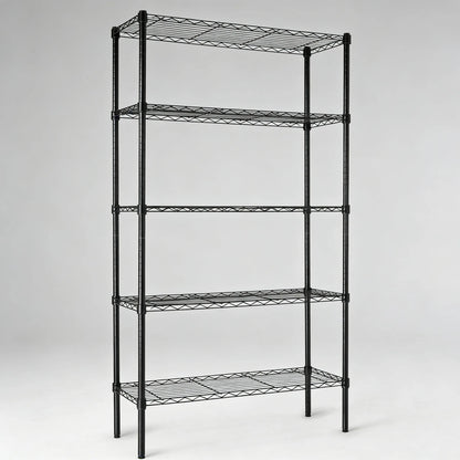 5-Tier Steel Rack, Adjustable & Heavy Duty
