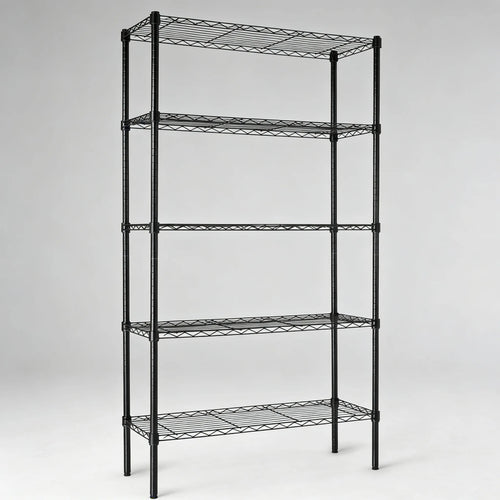 5-Tier Steel Rack, Adjustable & Heavy Duty