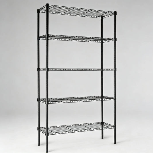 5-Tier Steel Rack, Adjustable & Heavy Duty