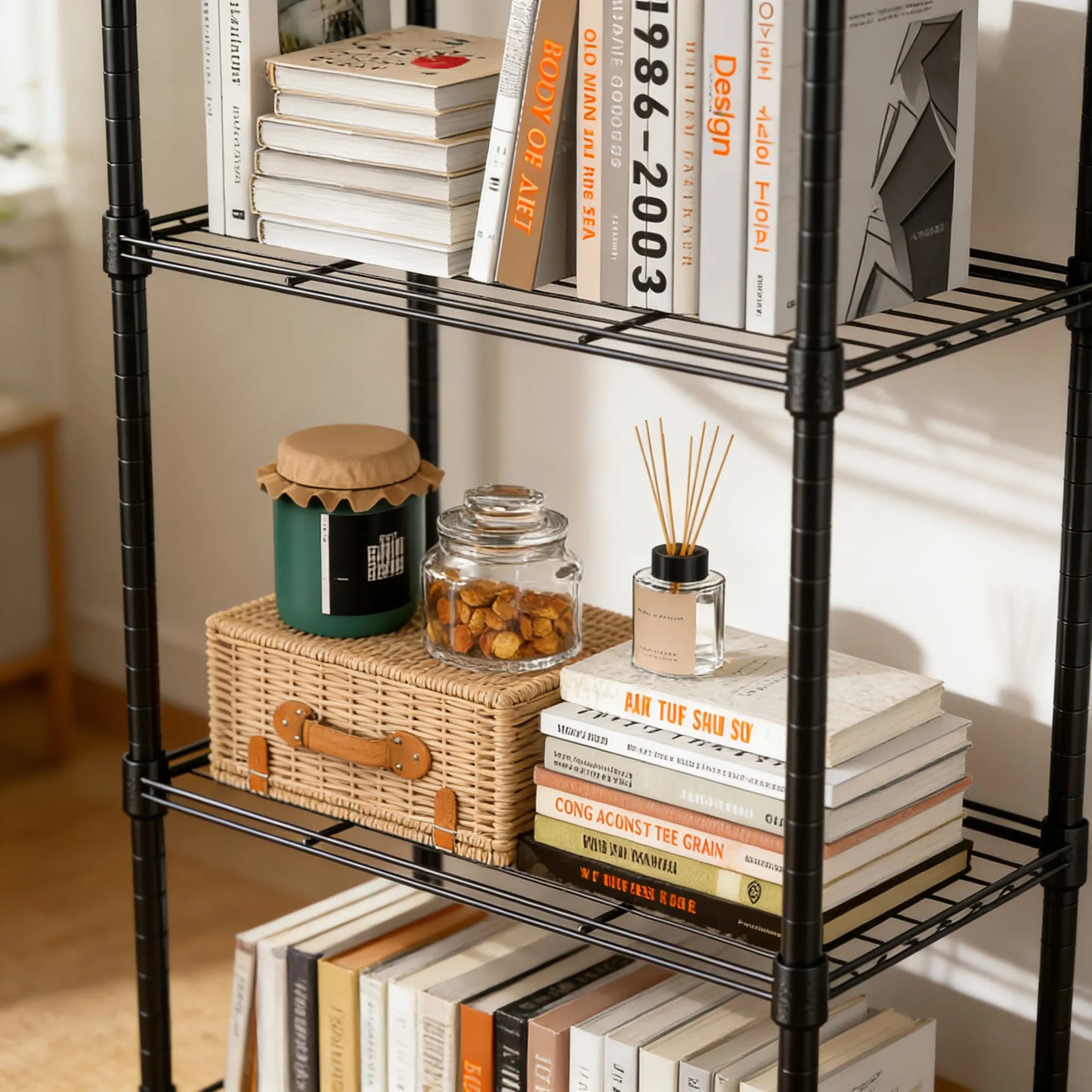 3-Tier Steel Utility Rack, High Capacity & Compact, Multi-Scene Organizer for Home, Kitchen & Office.