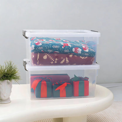 4-Pack 22.2 Qt Storage Bins with Lids, Clear & Stackable