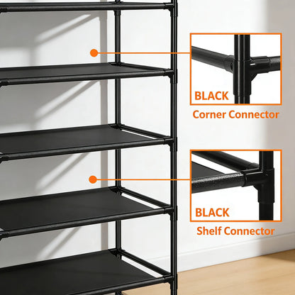 10-Tier Sturdy Shoe Rack, Holds 20-25 Pairs