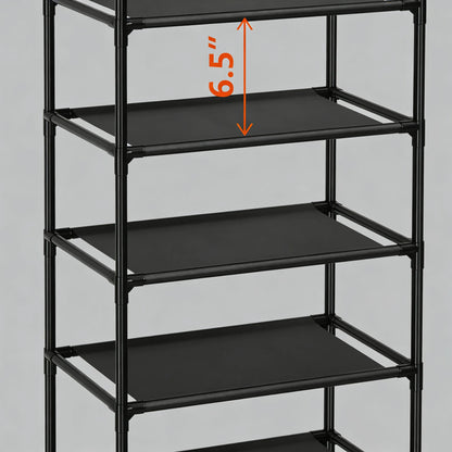 10-Tier Sturdy Shoe Rack, Holds 20-25 Pairs
