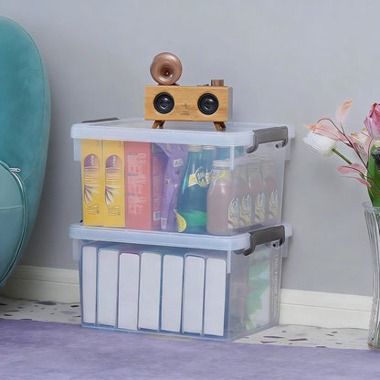 4-Pack 22.2 Qt Storage Bins with Lids, Clear & Stackable