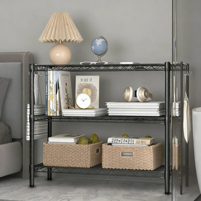 3-Tier Adjustable Metal Rack for Multi-Scene Storage