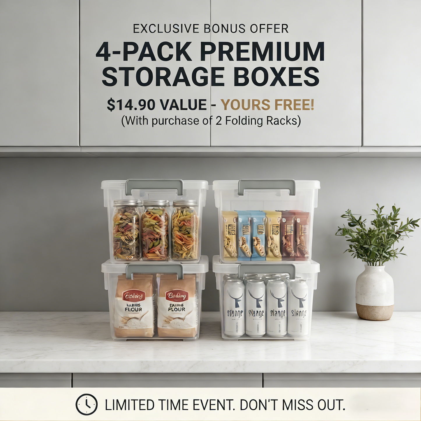 NO ASSEMBLY NEEDED! Easy Fold & Store 360° Storage Rack