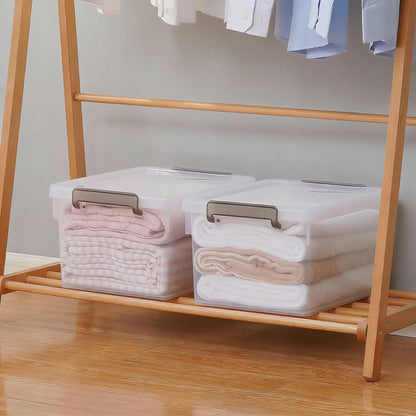 4-Pack 22.2 Qt Storage Bins with Lids, Clear & Stackable