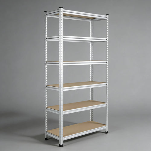 5-Tier Aluminum Storage Shelf, Medium Duty Double-Post Structure for Garage & Storage