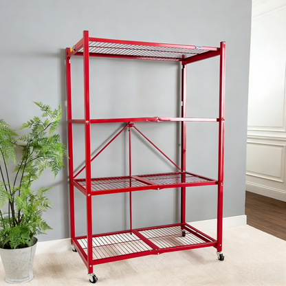 NO ASSEMBLY NEEDED! Easy Fold & Store 360° Storage Rack