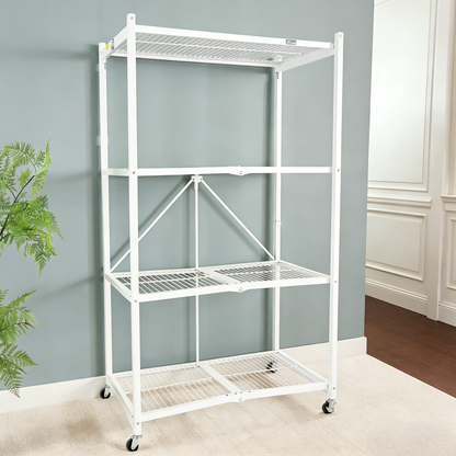 NO ASSEMBLY NEEDED! Easy Fold & Store 360° Storage Rack
