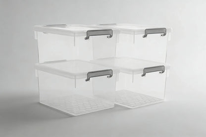 4-Pack 22.2 Qt Storage Bins with Lids, Clear & Stackable