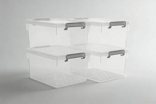 4-Pack 22.2 Qt Storage Bins with Lids, Clear & Stackable