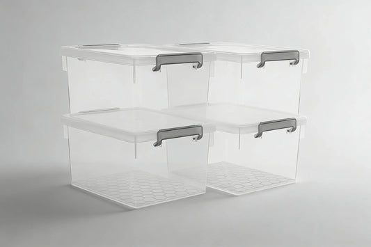 4-Pack 22.2 Qt Storage Bins with Lids, Clear & Stackable